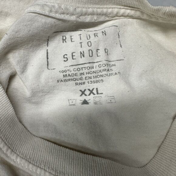 Y2K Los Angeles Cali Graffiti Return To Sender White Mens Tshirt 2XL Baggy Loose - Picture 3 of 7